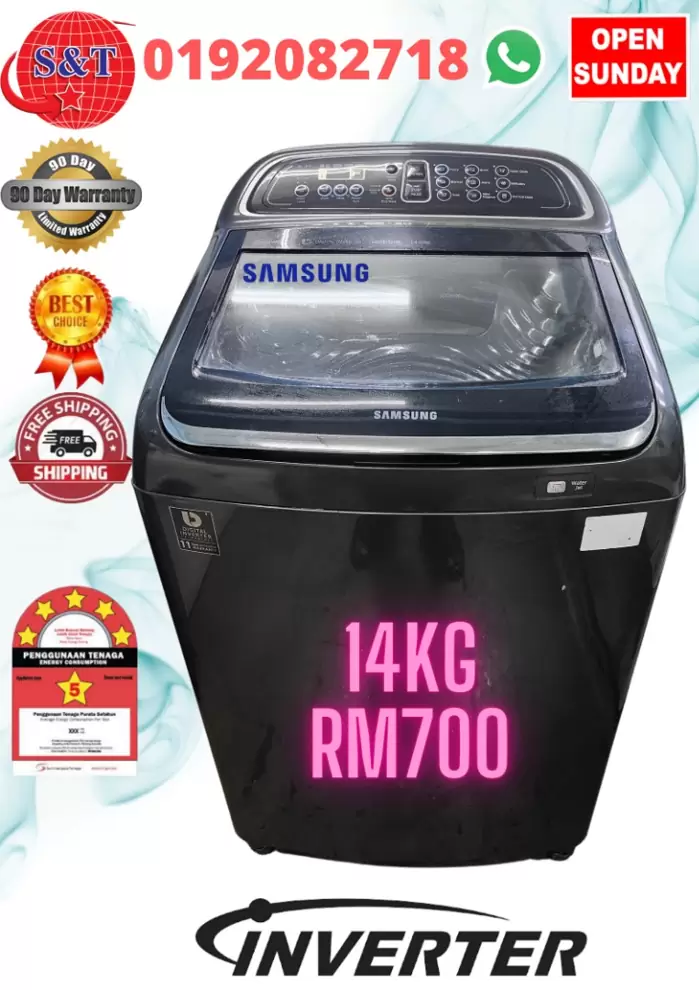 RM700 WASHING MACHINE SAMSUNG 14KG INVERTER BLACK